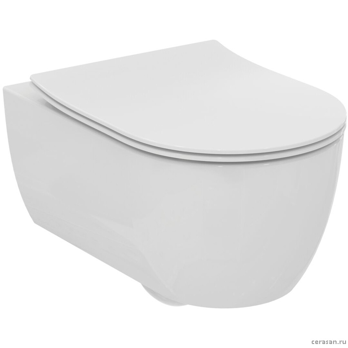 Унитазы Подвесной унитаз с технологией смыва AquaBlade, сиденье с микролифтом SLIM, цвет белый 