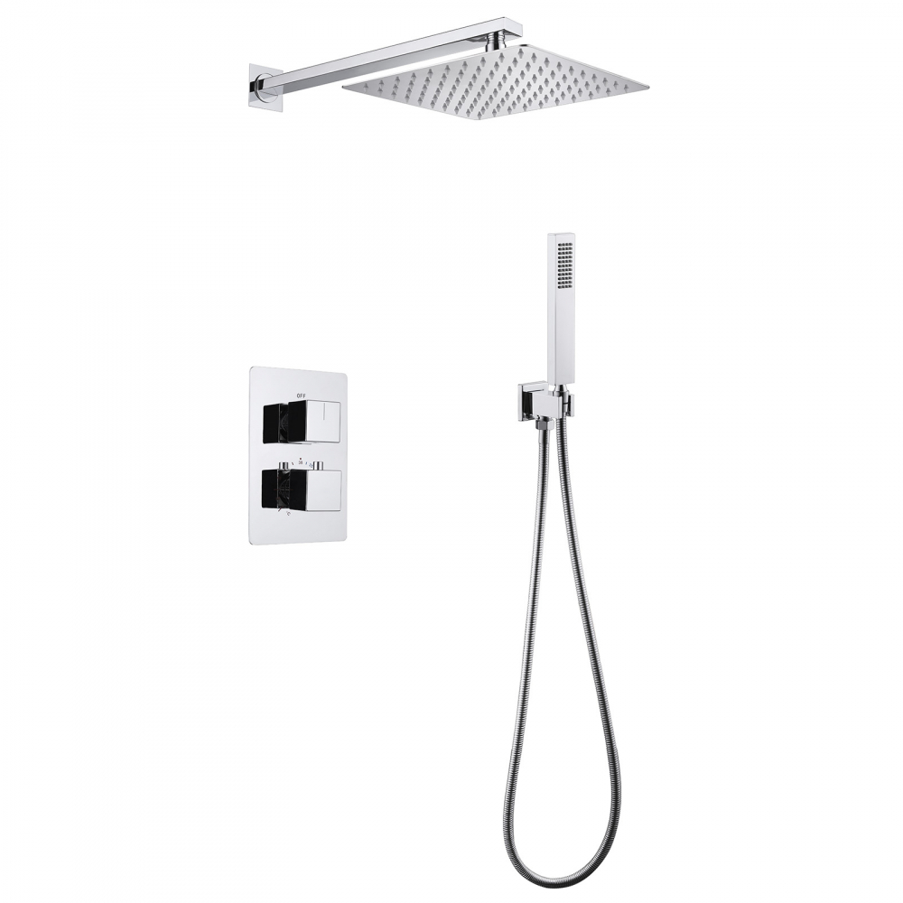 Душевая программа Душевая система скрытого монтажа без излива, термостат, хром 
