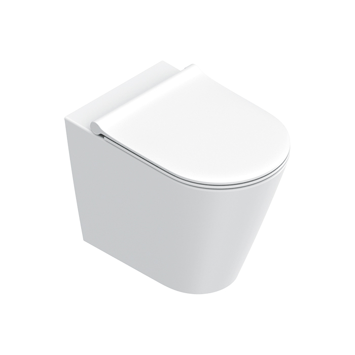 Унитазы Унитаз напольный 55x35, безободковый, универс.слив, смыв Tornado, покрытие Twinglaze+, без крепежа, цвет белый матовый 