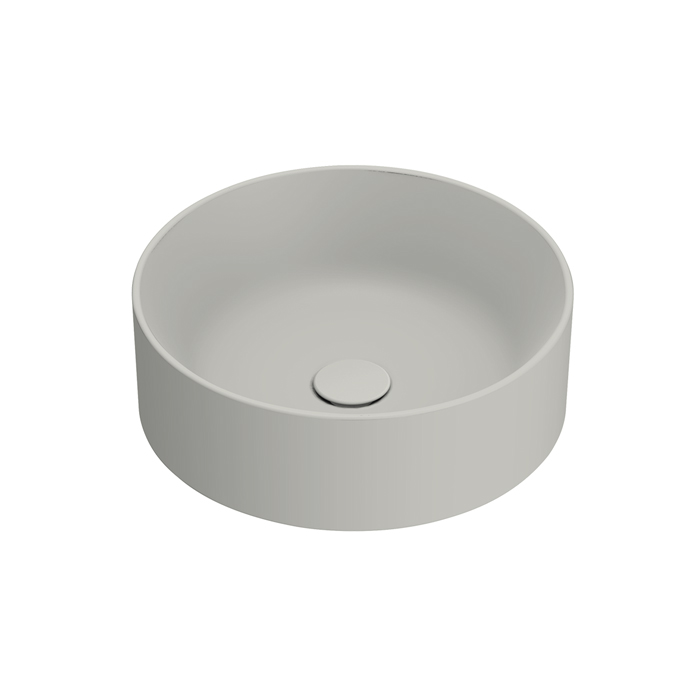 Раковины Раковина 40 см диаметр, на столешницу, без отверстий под смеситель, покрытие Cataglaze+, цвет Cemento Satinato 