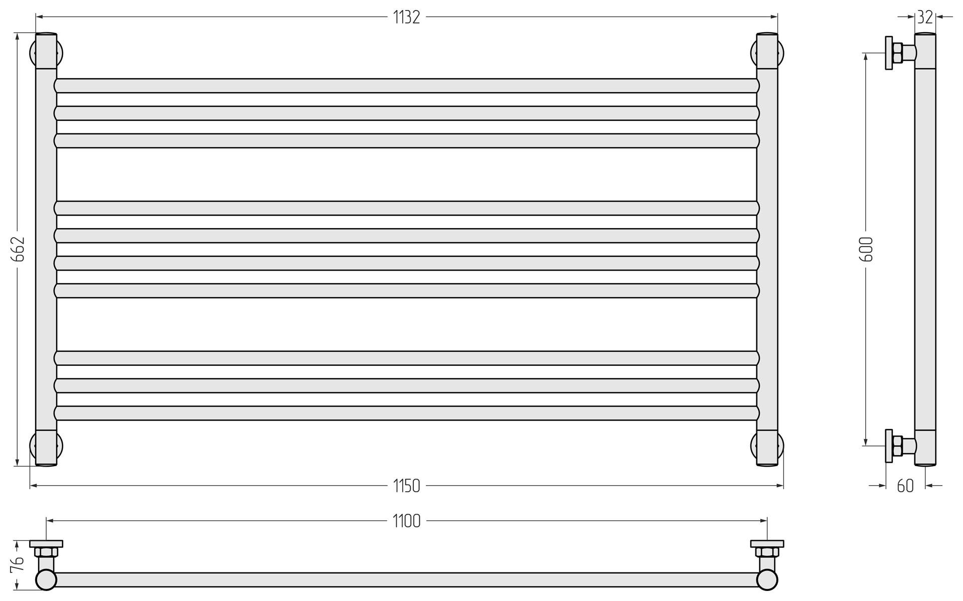 Полотенцесушители L Полотенцесушитель Богема 600х1100 (RAL 1017 Шафраново-жёлтый) 