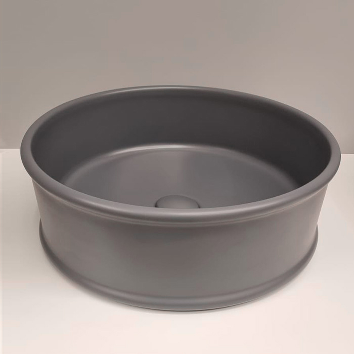 Раковина накладная, d44см, без отв под смеситель, без перелива, цвет: denim