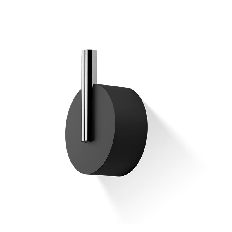 Аксессуары для ванной WHK Крючок маленький, черный матовый/хром 