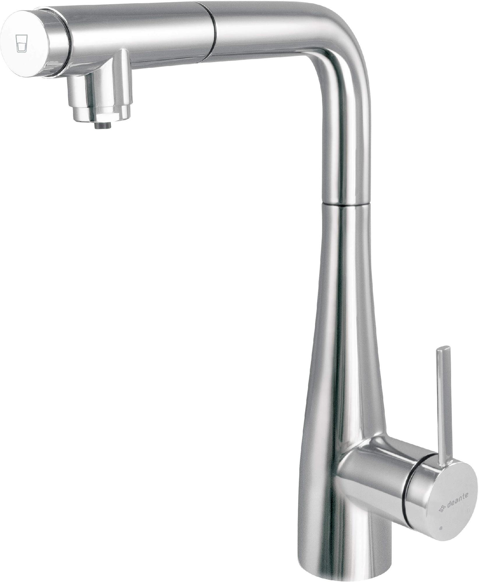 Смесители Смеситель для кухни, с подключением для фильтра воды и вытяжным изливом (хром) 