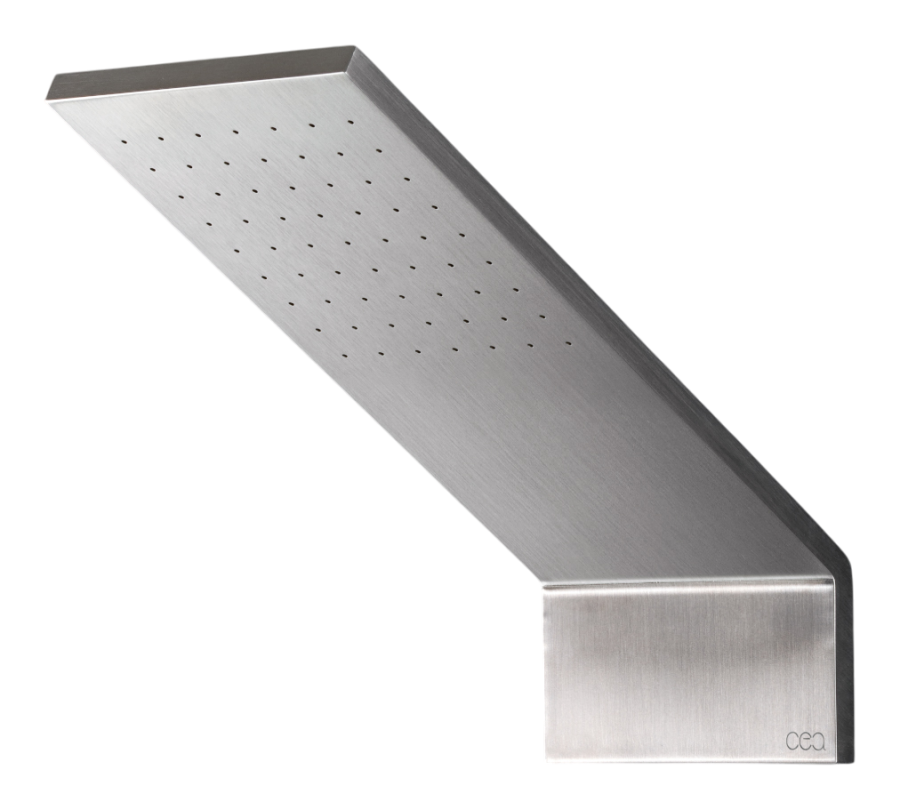 Душевая программа Душ верхний Free Ideas, настенный, 80x180 мм, с дождевой струёй, внешняя часть, сталь, цвет сатинированное светлое золото 