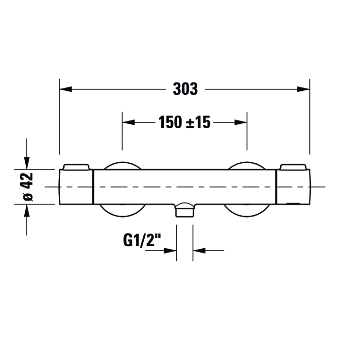 Смесители Термостатический смеситель для душа, черный матовый 
