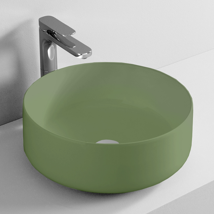 Раковины Раковина накладная , 42 см, без отв под смеситель, без слив-перелива, цвет verde salvia 