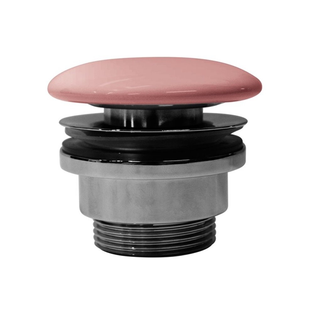 Сливной гарнитур, донный клапан для раковины без перелива (розовый матовый)