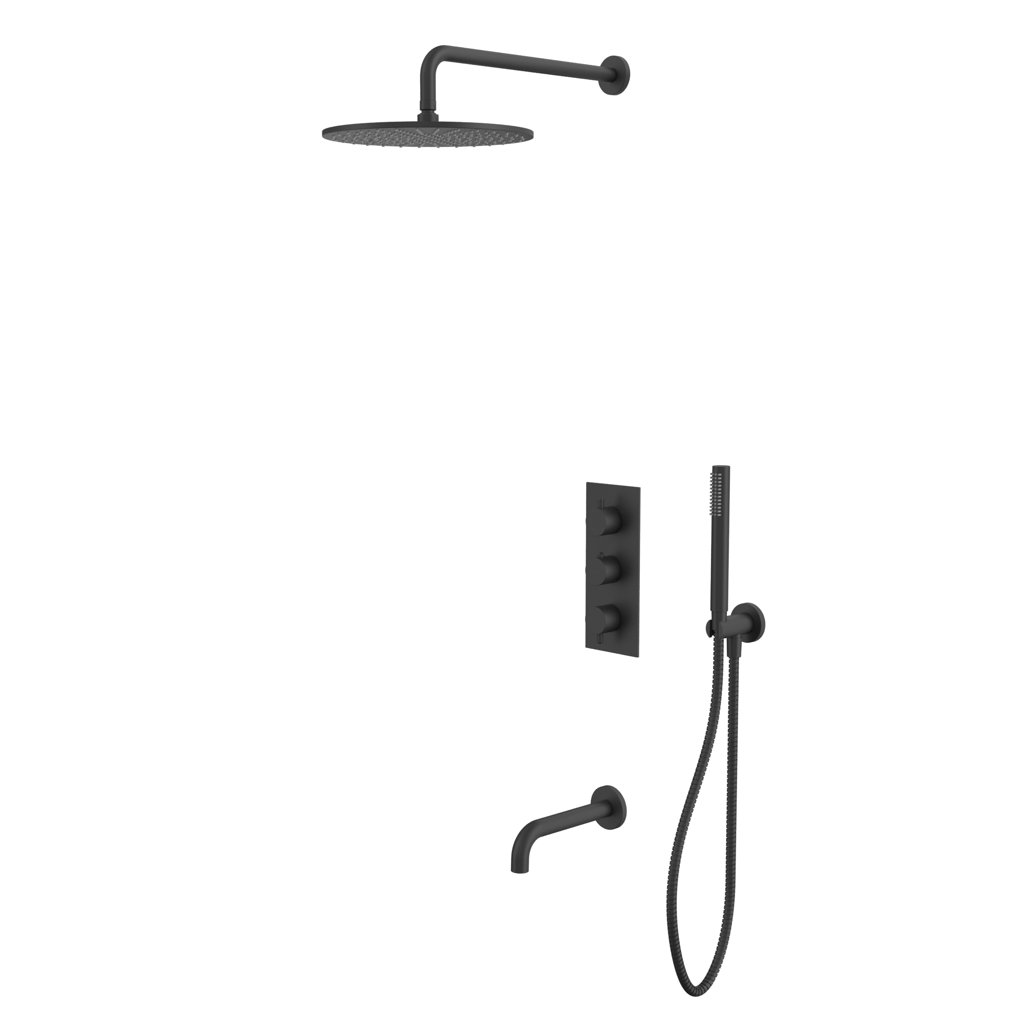 Душевая программа Термостатическая система для ванны скрытого монтажа YSET11BL (черный мат) 