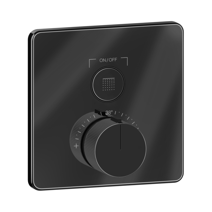 Смесители Смеситель настенный встраиваемый, термостатический, с 1 запорной кнопкой, цвет Black Metal PVD 