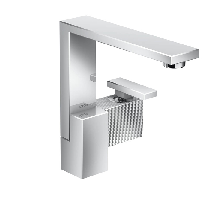 Смесители Смеситель для раковины, на 1 отверстие, с донным клапаном push/open, излив 175 мм, алмазная огранка, цвет хром 