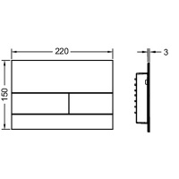 Системы инсталляции Панель смыва для унитаза с 2 клавишами, металлическая, цвет хром глянцевый 