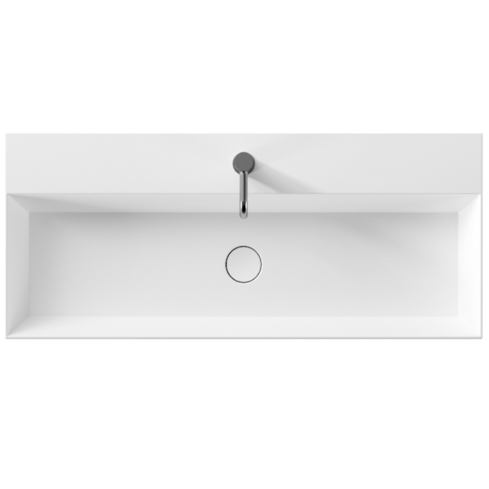 Раковины Раковина 101x46хВ13,5, накладная/подвесная, без отверстия под смеситель, белый глянцевый 