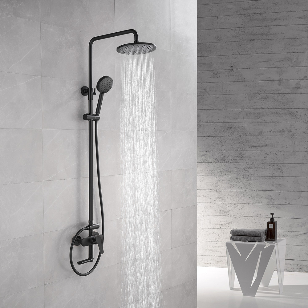 Душевая программа Душевая стойка с изливом, черная 