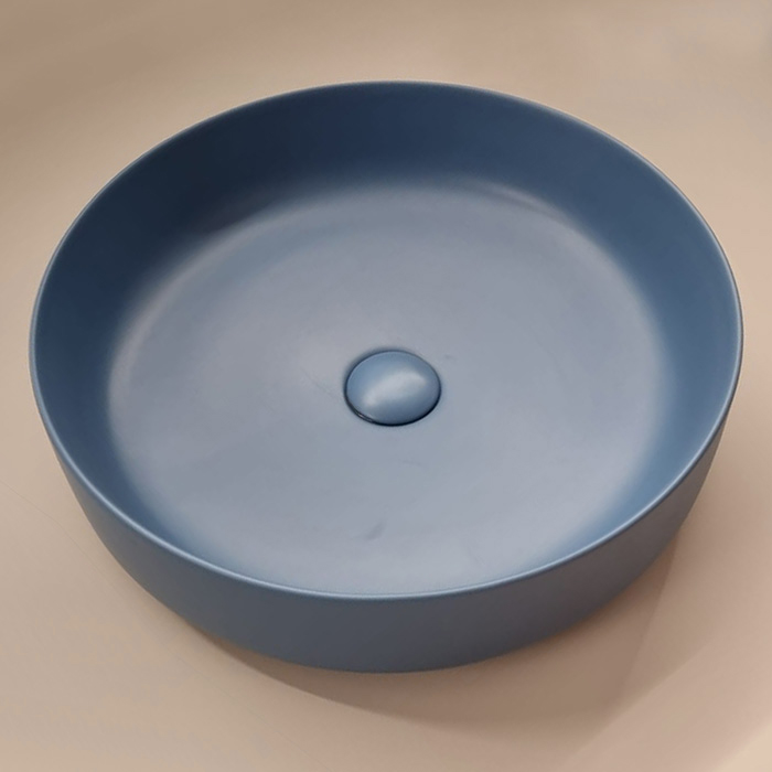 Раковина накладная , 48см, без отв под смеситель, без слив-перелива, цвет avio