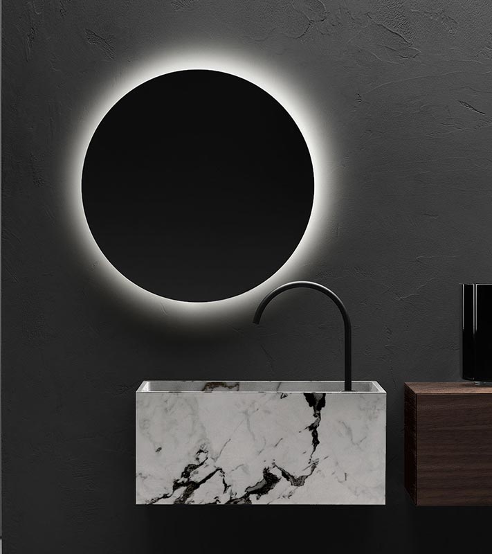 Мебель для ванной Зеркало подвесное 800x800,с подсветкой LED без трансформатора 