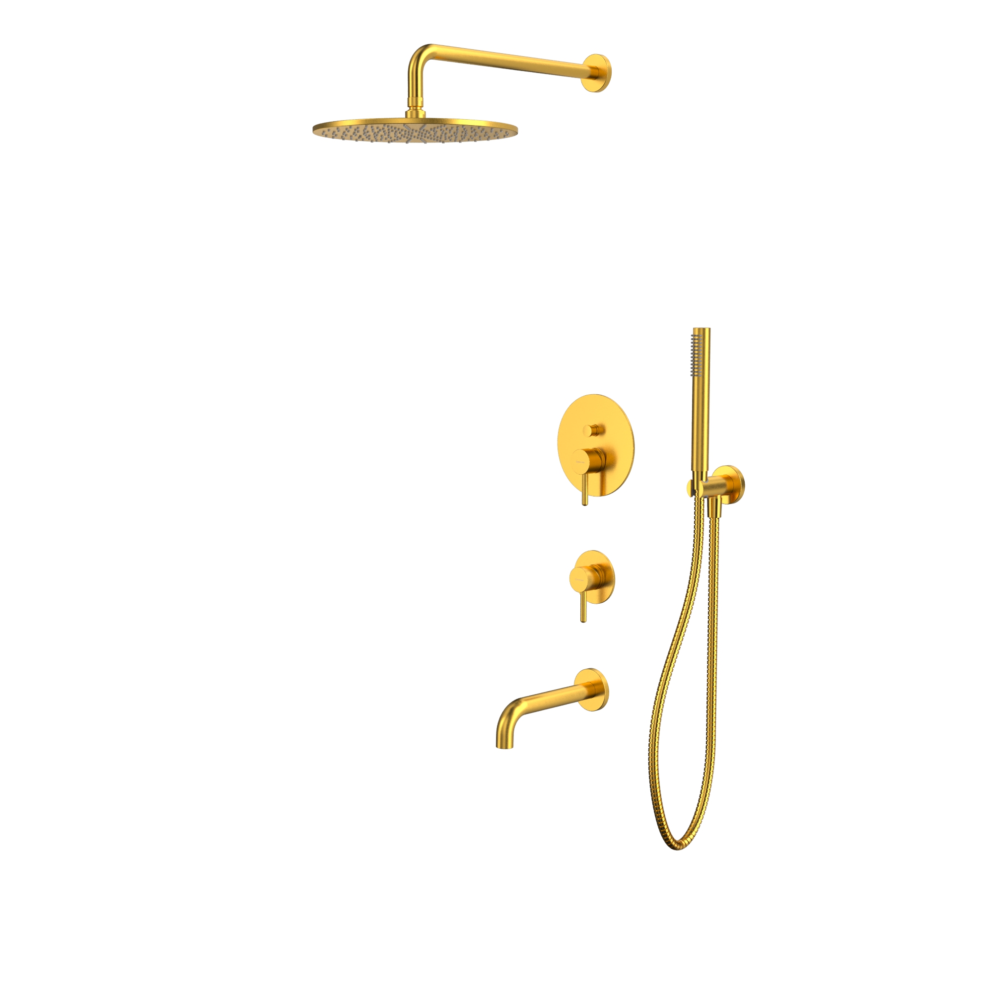 Душевая программа Система для ванны скрытого монтажа YSET07GLB (брашированное золото) 