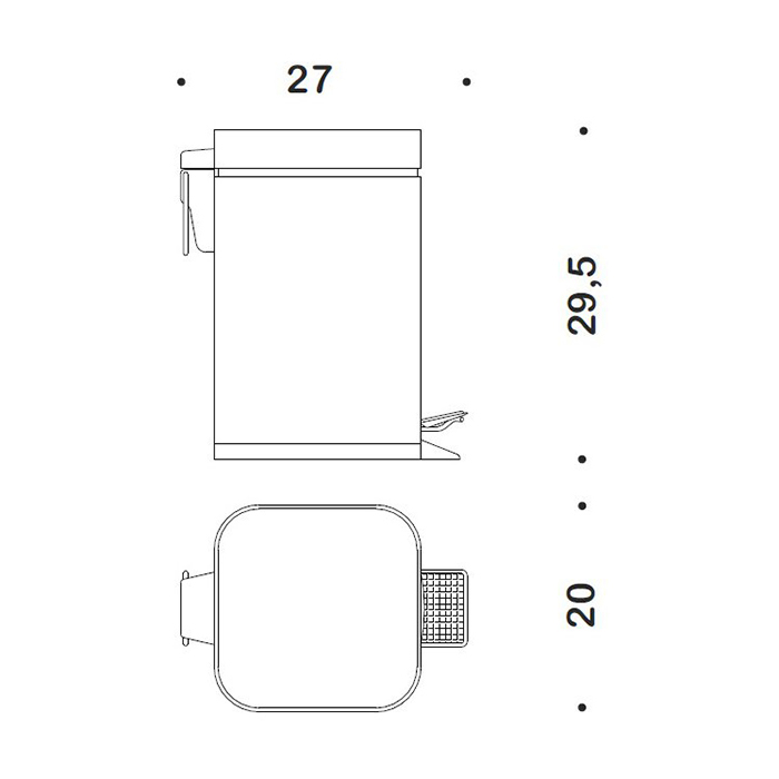 Аксессуары для ванной Black&White Ведро с крышкой, педаль, 6л, цвет полированная сталь 