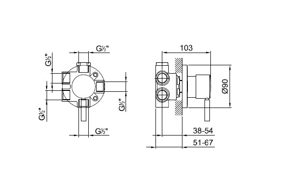 Смесители Встраиваемая часть смесителя 