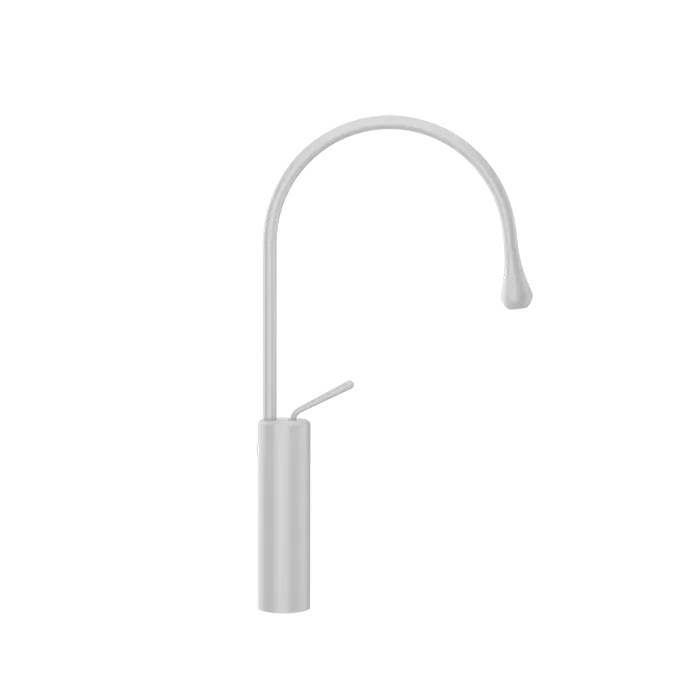 Смесители Gessi Goccia Смеситель для раковины на 1 отверстие, высокий, излив 244мм R=125, цвет: белый 