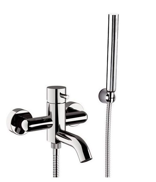 Однорычажный смеситель для ванны c набором для душа, цвет хром