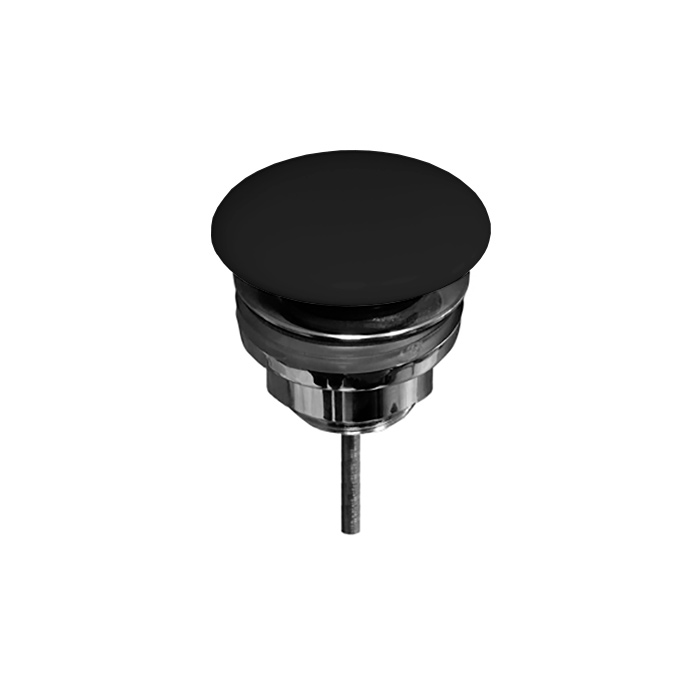 Донный клапан  клик-клак, покрытие керамика, цвет черный глянцевый