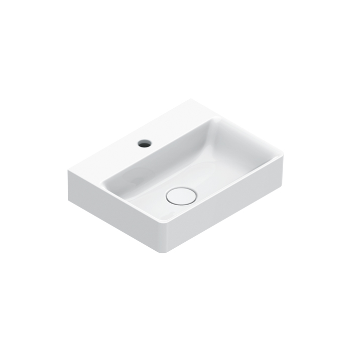 Раковины Раковина 45x35, с 1 отверстием под смеситель, покрытие Cataglaze+, цвет белый глянцевый 