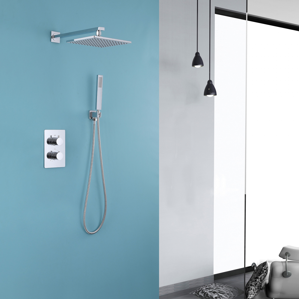 Душевая программа Душевая система скрытого монтажа без излива, термостат, хром 