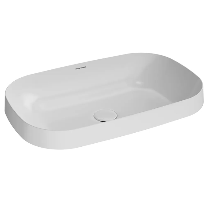 Раковины Раковина встраиваемая сверху 65,5x42x6 см, без отверстий под смеситель, без перелива, белая глянцевая 