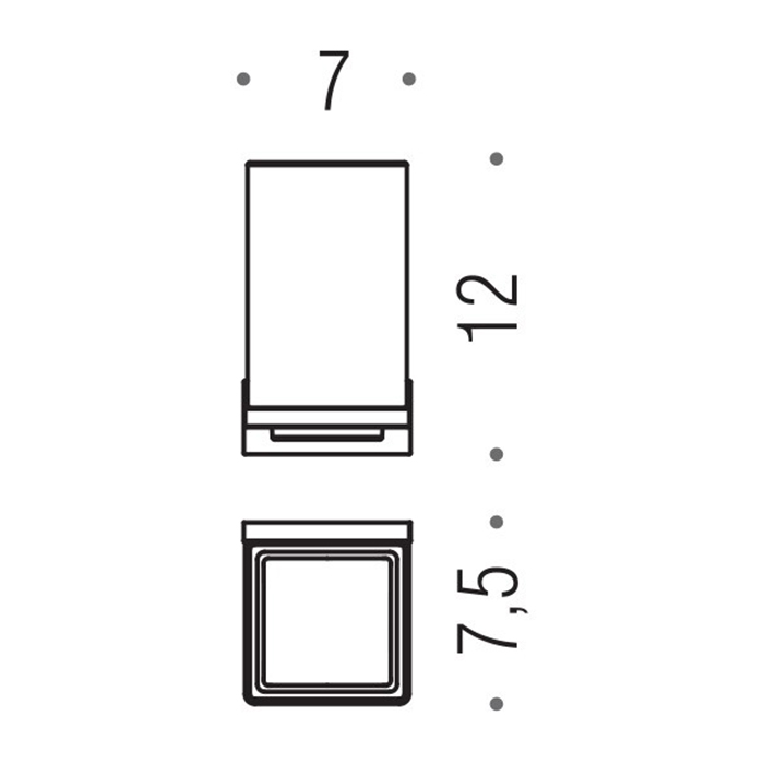 Аксессуары для ванной Стакан подвесной, цвет чёрный матовый/матовое стекло 