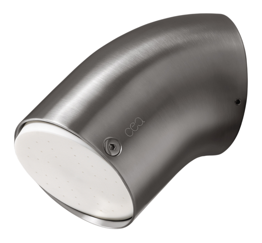 Душевая программа Душ верхний Free Ideas, настенный, регулируемый, с торцевой частью Delrin® и дождевой струей, P. 100 мм, сталь, цвет сатинированная сталь 