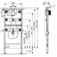 Системы инсталляции TECE Застенный модуль для писсуара с клапаном U2 без креплений (для электронных панелей смыва!) 