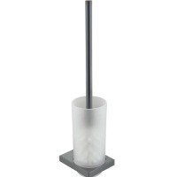 Аксессуары для ванной Ёршик для унитаза подвесной (хром черный шлифованный) 