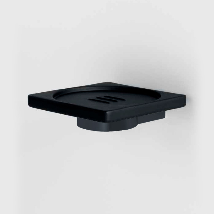 Мыльница подвесная, цвет графит матовый/черная резина