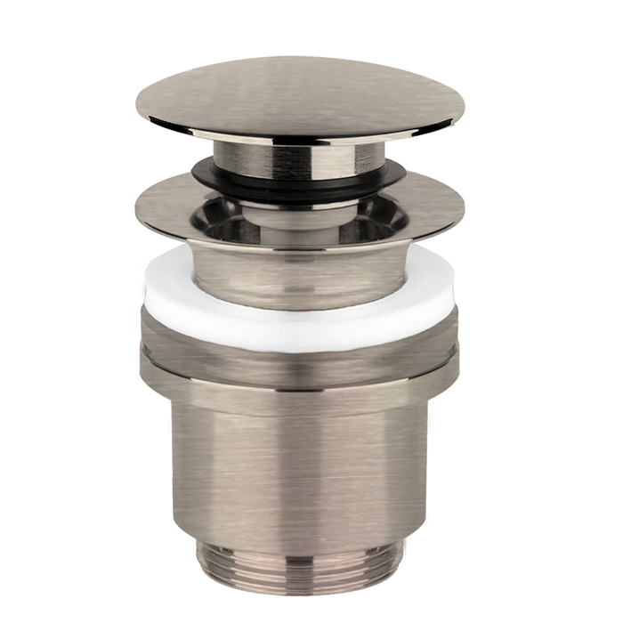 Комплектующие Донный клапан для раковины Stop&Go на 1 1/4, без слива-перелива, цвет Finox Brushed Nickel 