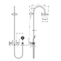 Душевая программа Showerpipe с термостатом и верхним душем, цвет хром 