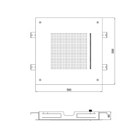Душевая программа Верхний душ 500*500 мм, латунь шлифованная 