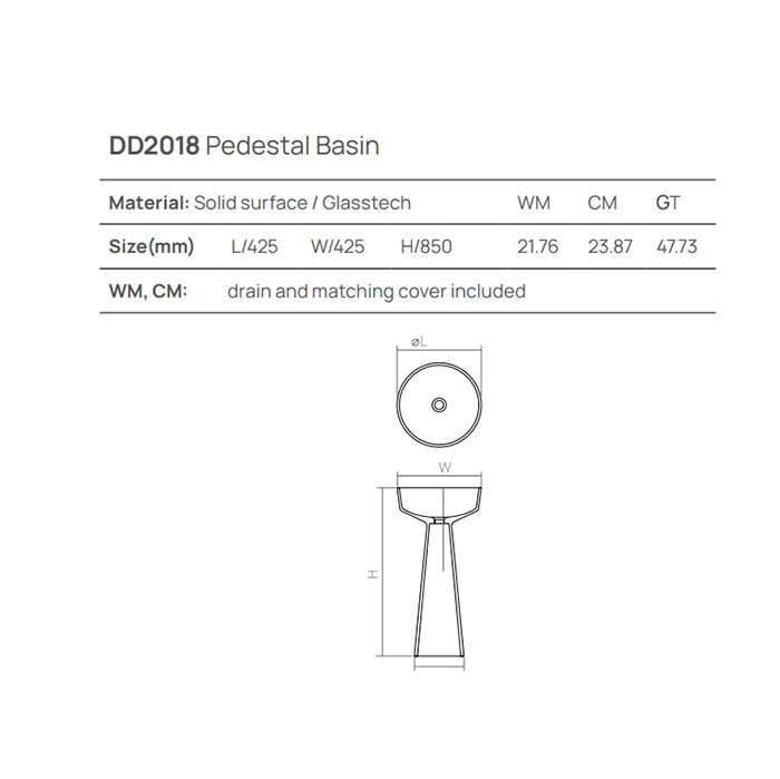 Раковины Раковина напольная d425хh850 мм, цвет sunset 