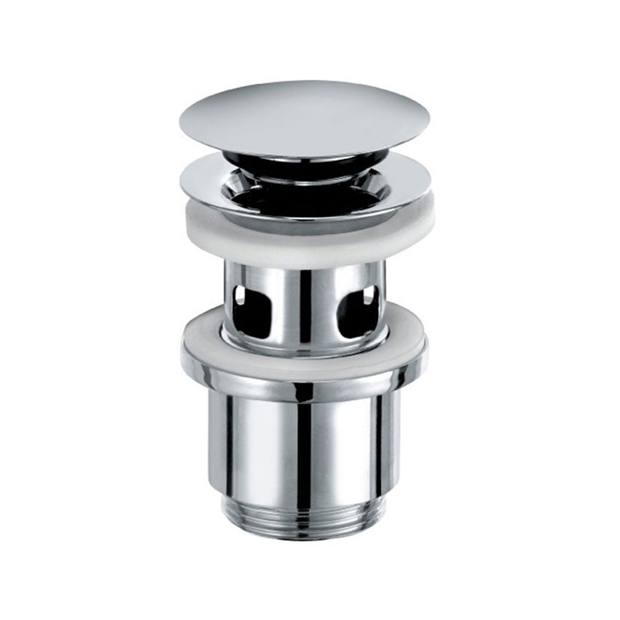 Комплектующие Выпуск для раковины с переливом | Донный клапан Click-Clack, хром 
