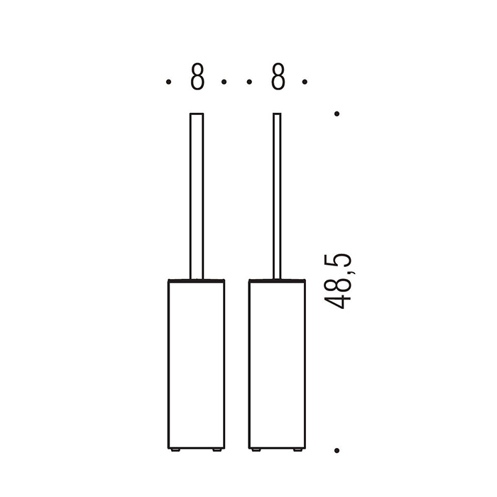 Аксессуары для ванной Ершик напольный, цвет PVD нержавеющая сталь 