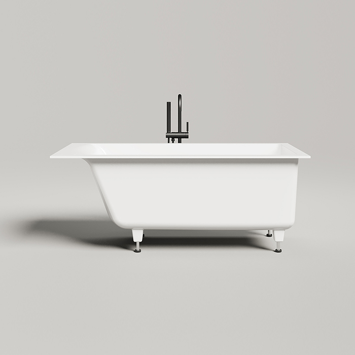 Встраиваемая ванна с прямоугольной чашей 1500x700x625 мм, ножки, S-Stone, белый матовый