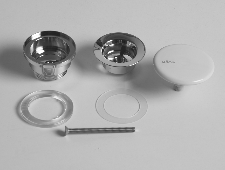 Комплектующие Донный клапан с керамической накладкой, цвет серый матовый 