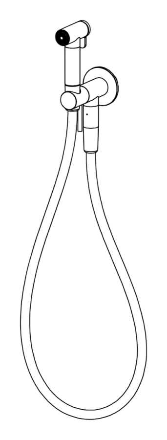 Гигиенический душ Jet Cleaners, с настенным держателем и подключением к воде, шланг в цвете Quartz Grey, цвет Black Ivory сатинированный