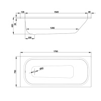 Ванны Ванна встраиваемая с шумоизоляцией 175x75x42 см, белая 