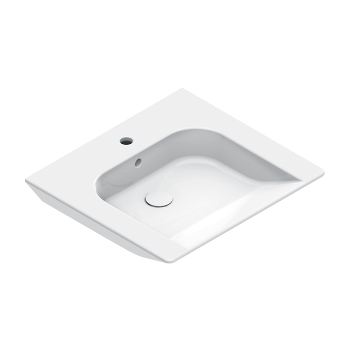 Раковины Раковина 60x55, с 1 отверстием под смеситель, покрытие Cataglaze+, цвет белый глянцевый 