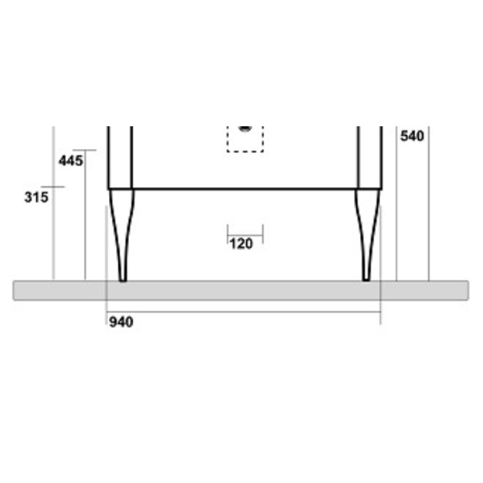 Комплектующие Ножки для базы под раковину (комплект 2шт.), цвет золото 