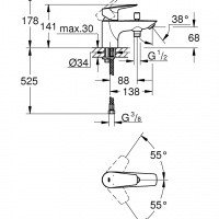 Смесители BauEdge New 23562001 Смеситель на борт ванны 
