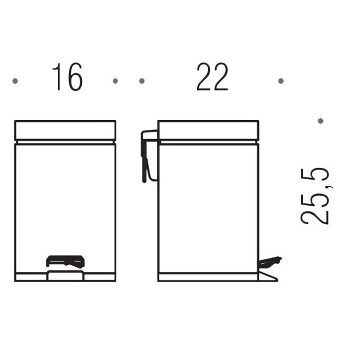 Аксессуары для ванной Black&White Ведро с крышкой и педалью, 3л, цвет сталь/белый матовый 