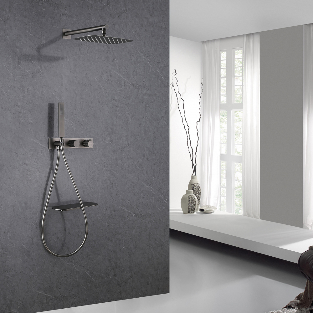 Душевая программа Душевая система скрытого монтажа с изливом, термостат, никель 