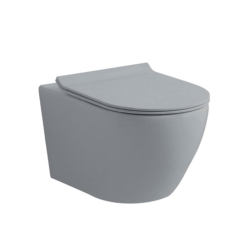 Унитазы Унитаз подвесной серый матовый TORNADO 530*360*360, TORNADO смыв, сиденьем Soft close 
